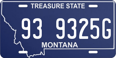 MT license plate 939325G