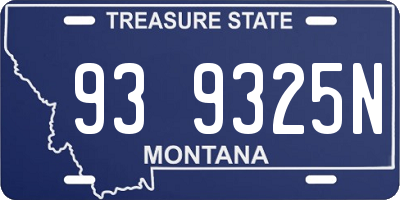 MT license plate 939325N