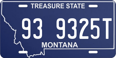 MT license plate 939325T