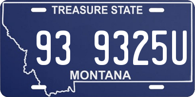 MT license plate 939325U