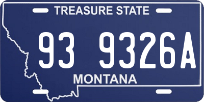 MT license plate 939326A
