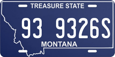MT license plate 939326S