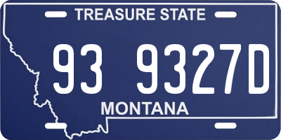 MT license plate 939327D