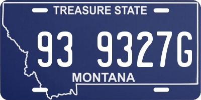MT license plate 939327G