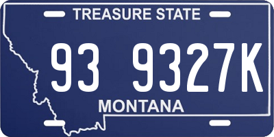 MT license plate 939327K