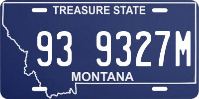 MT license plate 939327M