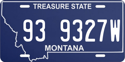 MT license plate 939327W