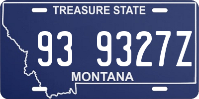 MT license plate 939327Z