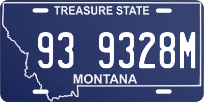 MT license plate 939328M