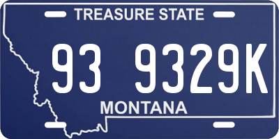 MT license plate 939329K