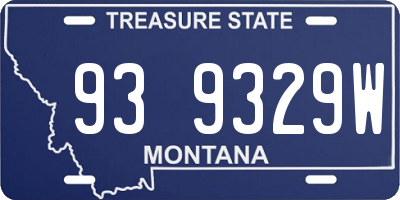 MT license plate 939329W