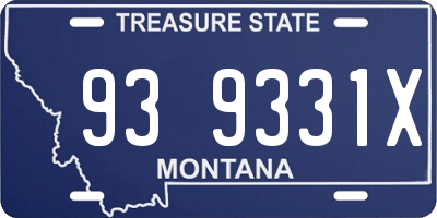 MT license plate 939331X