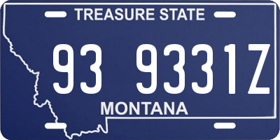 MT license plate 939331Z