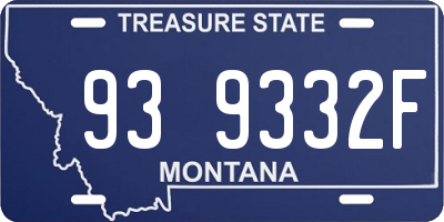 MT license plate 939332F