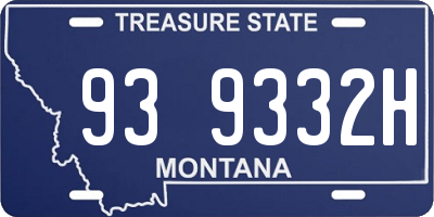 MT license plate 939332H