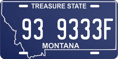 MT license plate 939333F
