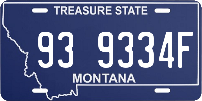 MT license plate 939334F