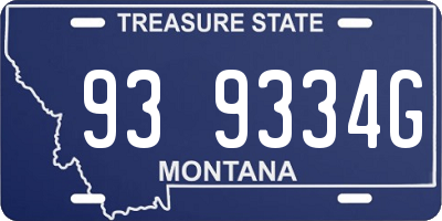 MT license plate 939334G