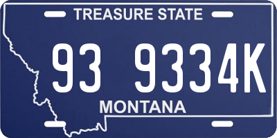 MT license plate 939334K