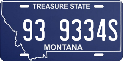 MT license plate 939334S