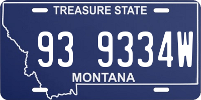 MT license plate 939334W