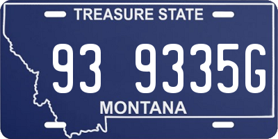 MT license plate 939335G