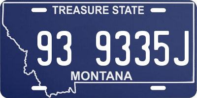 MT license plate 939335J