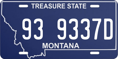 MT license plate 939337D