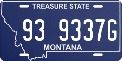 MT license plate 939337G