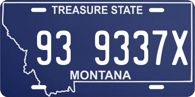 MT license plate 939337X