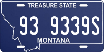 MT license plate 939339S