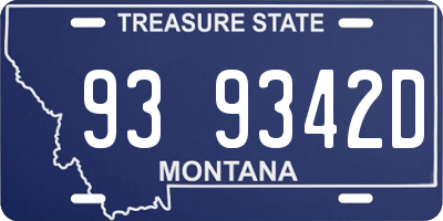MT license plate 939342D