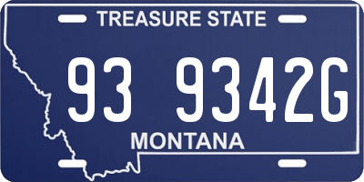 MT license plate 939342G