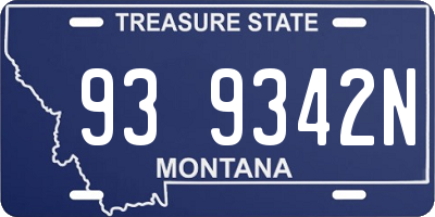 MT license plate 939342N