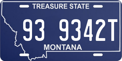 MT license plate 939342T
