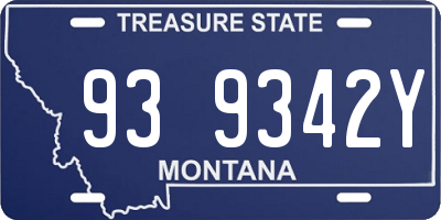 MT license plate 939342Y