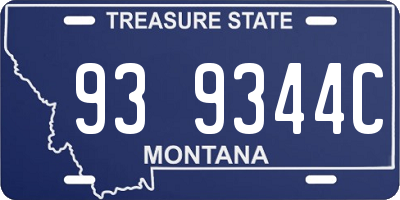 MT license plate 939344C