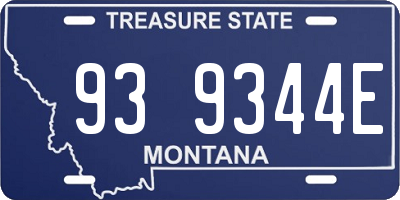MT license plate 939344E