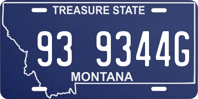 MT license plate 939344G