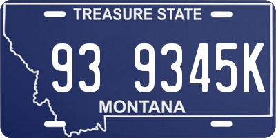 MT license plate 939345K