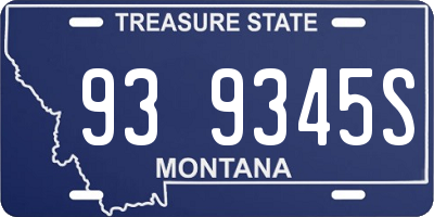 MT license plate 939345S