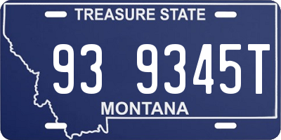 MT license plate 939345T