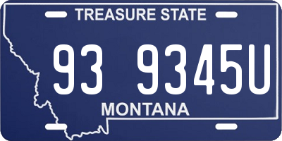 MT license plate 939345U