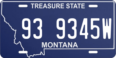 MT license plate 939345W