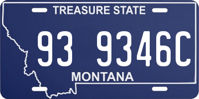 MT license plate 939346C