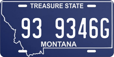 MT license plate 939346G