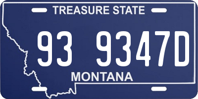 MT license plate 939347D