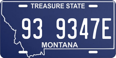 MT license plate 939347E