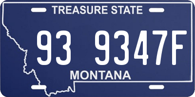 MT license plate 939347F