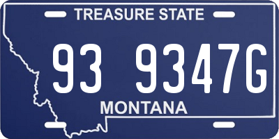 MT license plate 939347G